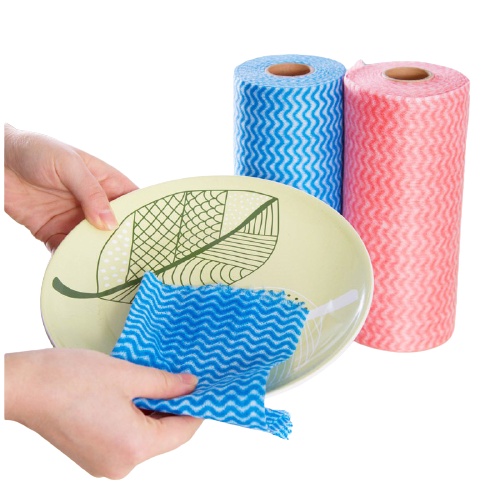 Khăn lau dọn đa năng bằng vải không dệt - Cuộn 50 tờ sắc màu cá tính No.101209