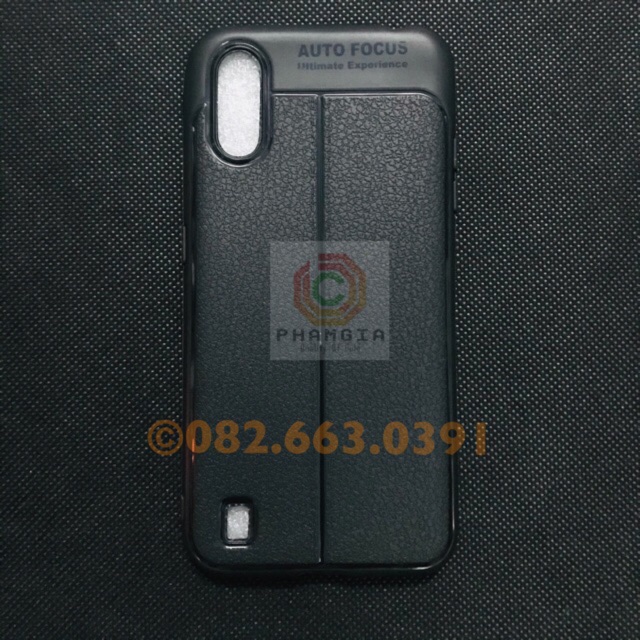 Ốp lưng Samsung Galaxy A01 Dẻo Đen Giả Da, Chống Ố Đẹp Bền