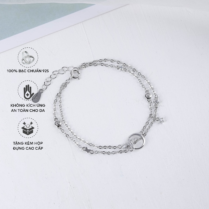 Lắc Tay Bạc Blue Peach Moonlight WG LT511