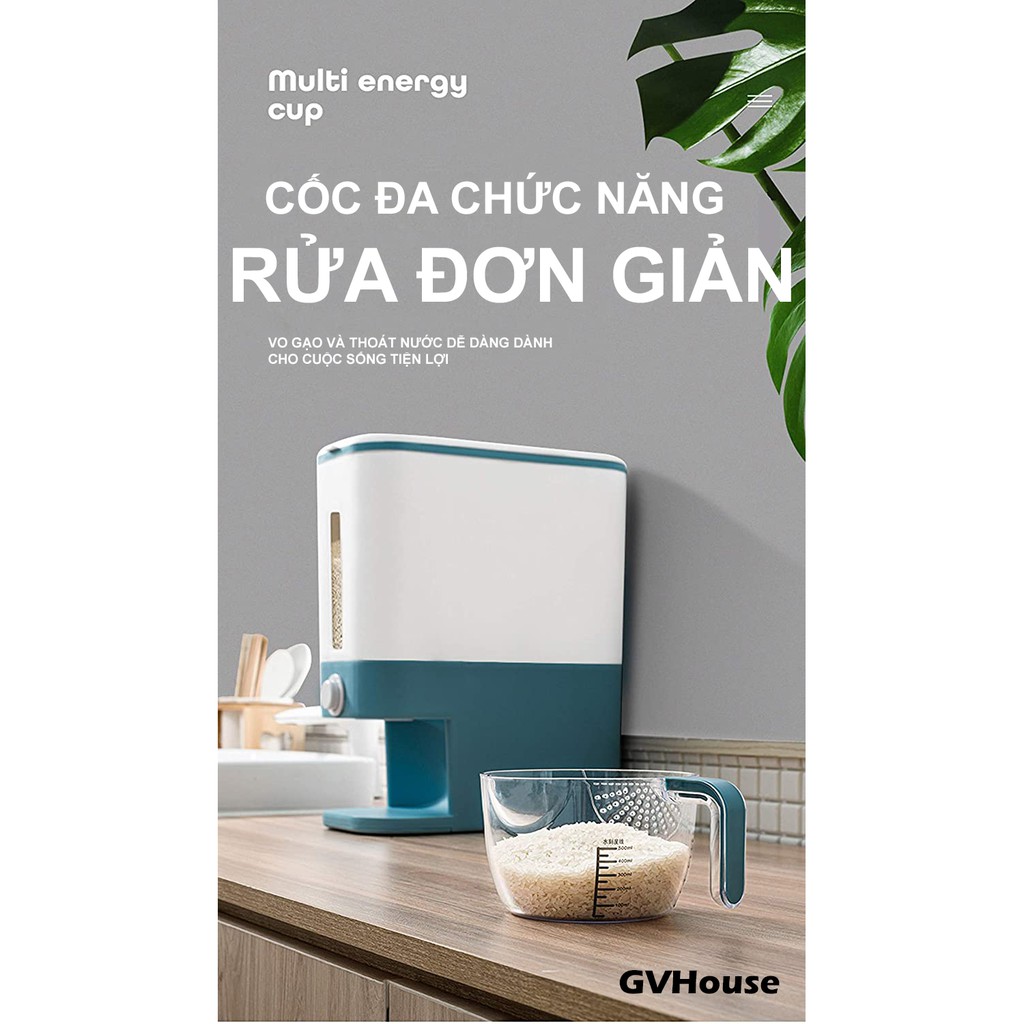 Thùng đựng gạo đa năng thông minh 12kg chống ẩm mốc