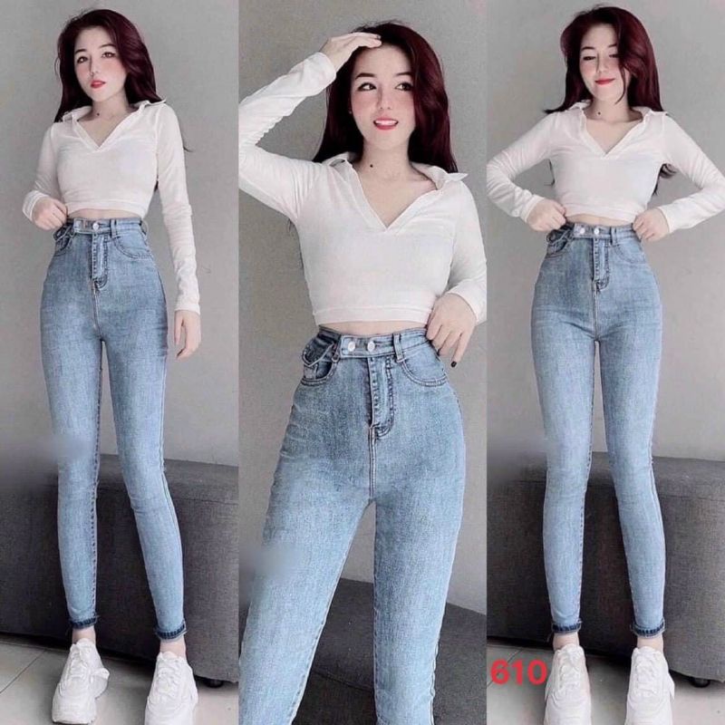 Áo croptop rút dây tay dài bo gấu tay bồng Michi chất đẹp, áo thun kiểu nữ moi