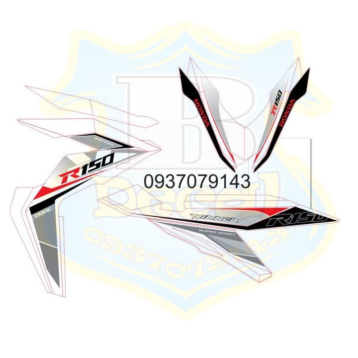 ( Quí khách vui lòng mang ra tiệm cho thợ dán ) Tem winner R150 trắng