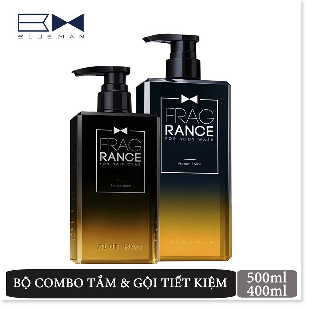 Combo sữa tắm & dầu gội nước hoa Blueman hương thơm dài lâu dưỡng ẩm 500ml 400ml