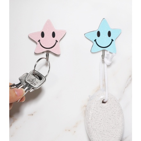 Vỉ 2 móc treo đồ hình lá / hình sao (tự chọn)