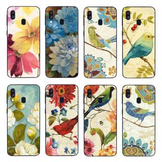 Ốp điện thoại TPU mềm in hình chim chóc và hoa cho Samsung Galaxy A9/A8 Star/A9/A7 2018/A9S/A8S/A6S/A750