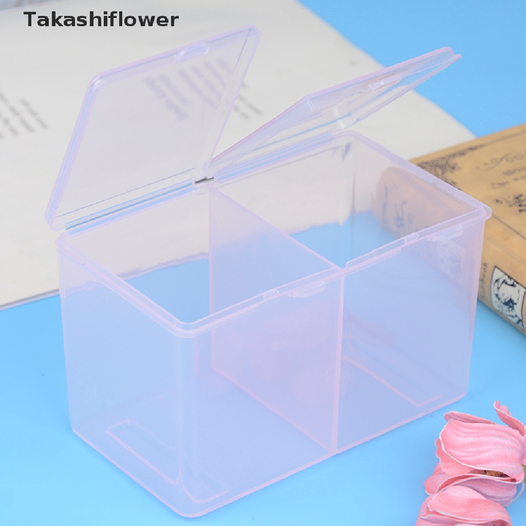 [Hàng mới về] Hộp đựng bông tẩy trang tăm bông bằng nhựa trong suốt tiện lợi