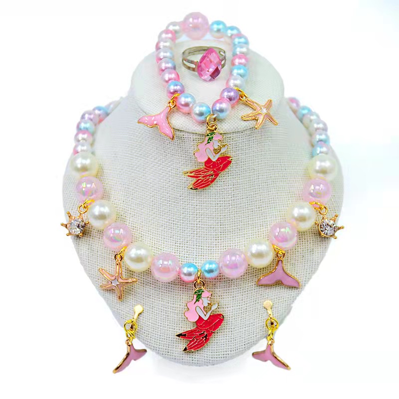 Bộ Vòng Tay Và Vòng cổ Cho Trẻ Em | Vòng cổ Mặt Hình Kỳ Lân Dễ Thương Cho Nữ | Phụ Kiện Thời Trang Trẻ Em