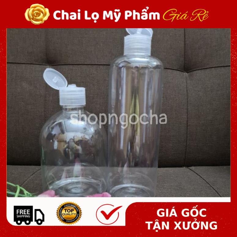 Chai Chiết Mĩ Phẩm ❤ RẺ VÔ ĐỊCH ❤ Chai nhựa pet nắp bật 500ml chiết mỹ phẩm , phụ kiện du lịch