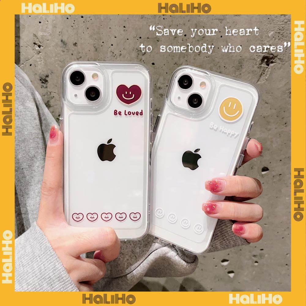 Ốp điện thoại TPU dẻo trong suốt mạ hình trái tim mặt cười thích hợp cho iPhone 13 Pro Max 12 Pro Max 11 7 Plus