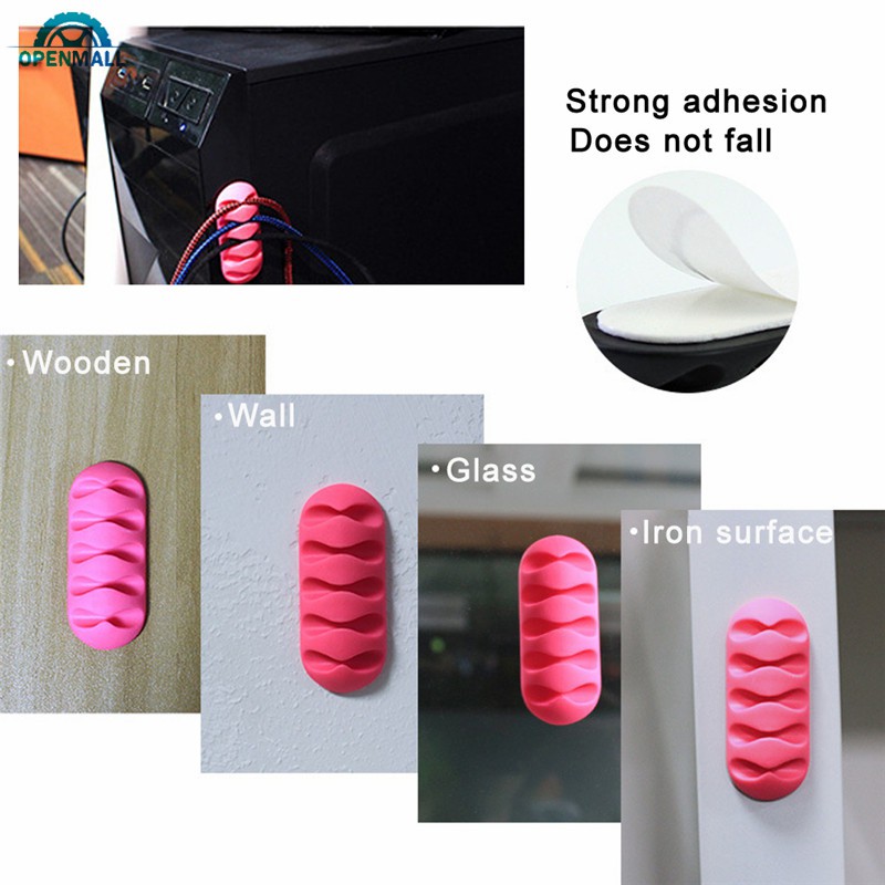 Kẹp cố định dây cáp bằng silicon có giác hút gắn tường
