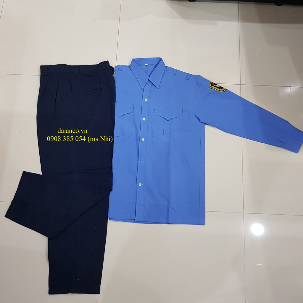 Bộ đồng phục bảo vệ áo tay dài vải Ford thoáng mát, quần kaki thành công - Hình thật, hàng sẵn