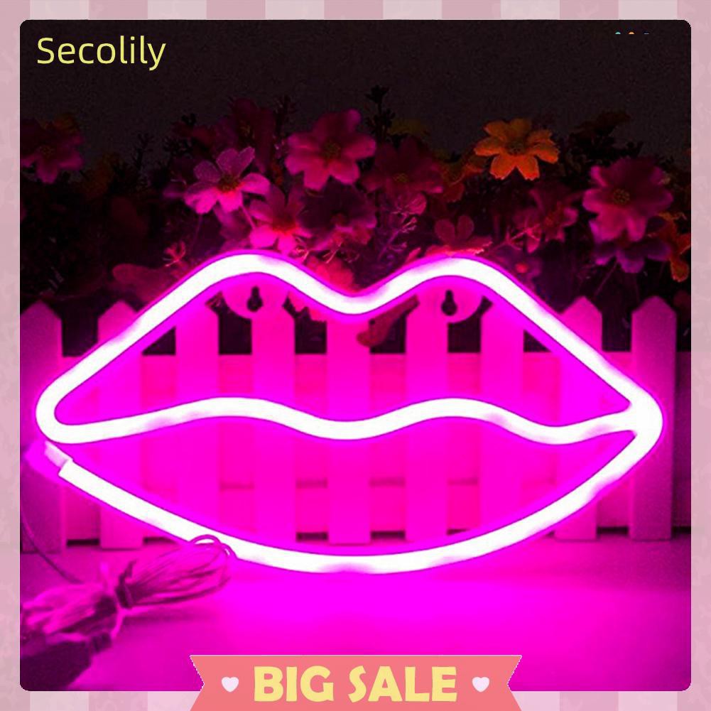 Đèn Led Neon Hình Đôi Môi Trang Trí Phòng Cho Bé
