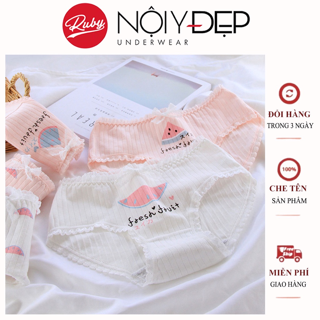 Quần lót Cotton cao cấp xuất Nhật kháng khuẩn thoáng khí họa tiết dễ thương QL47