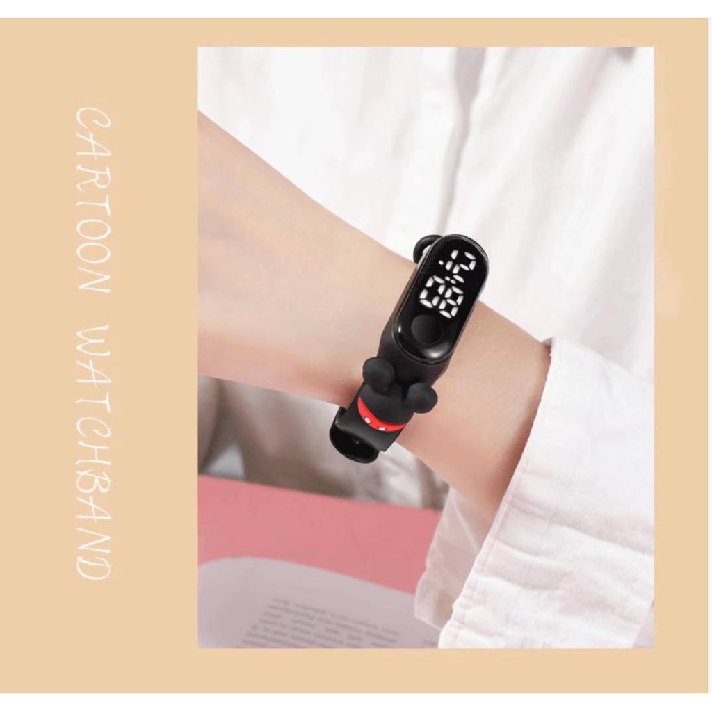 Đồng Hồ Đeo Tay Điện Tử Dạ Quang Chống Nước Kiểu Hoạt Hình Cho Bé Tiểu Học Và Trung Học