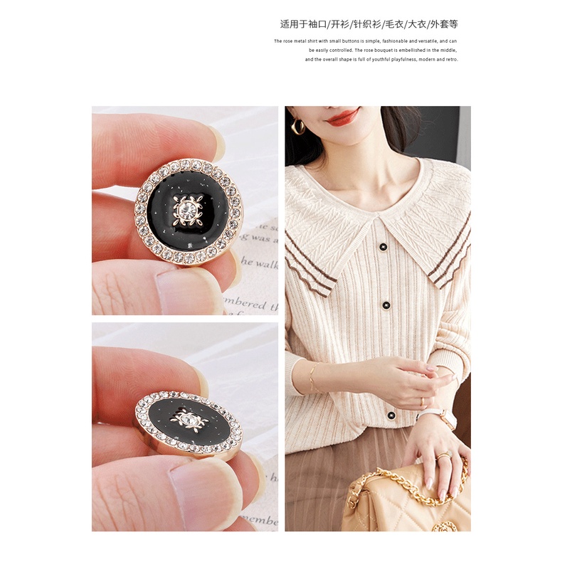 Nút Áo Khoác Vest Chất Liệu cashmere Cao Cấp Đính Đá Sang Trọng 24H