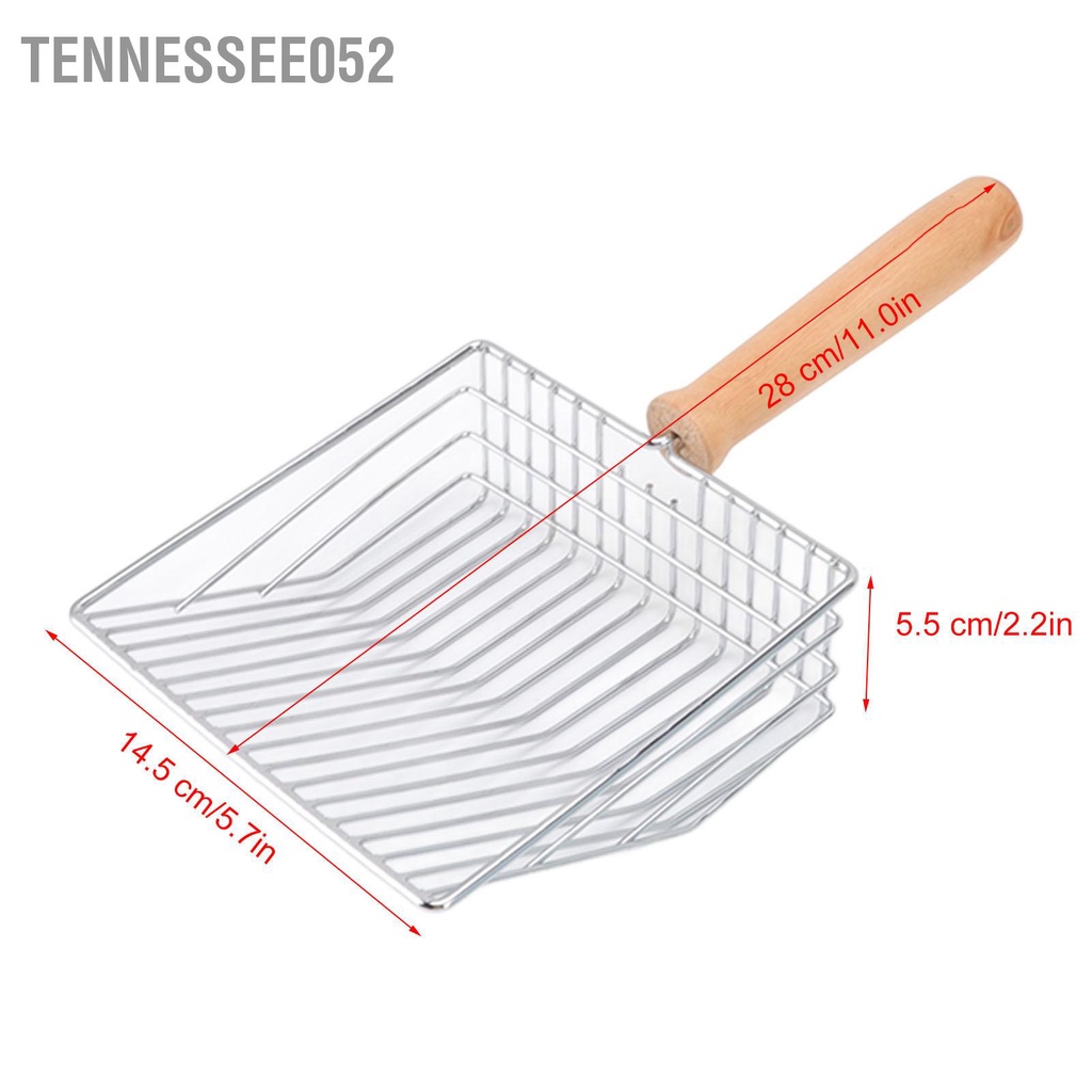Tennessee052 Xẻng xúc mèo Đa năng Thân bằng thép không gỉ bền Chống rỉ sét Hiệu quả Bộ lọc phân