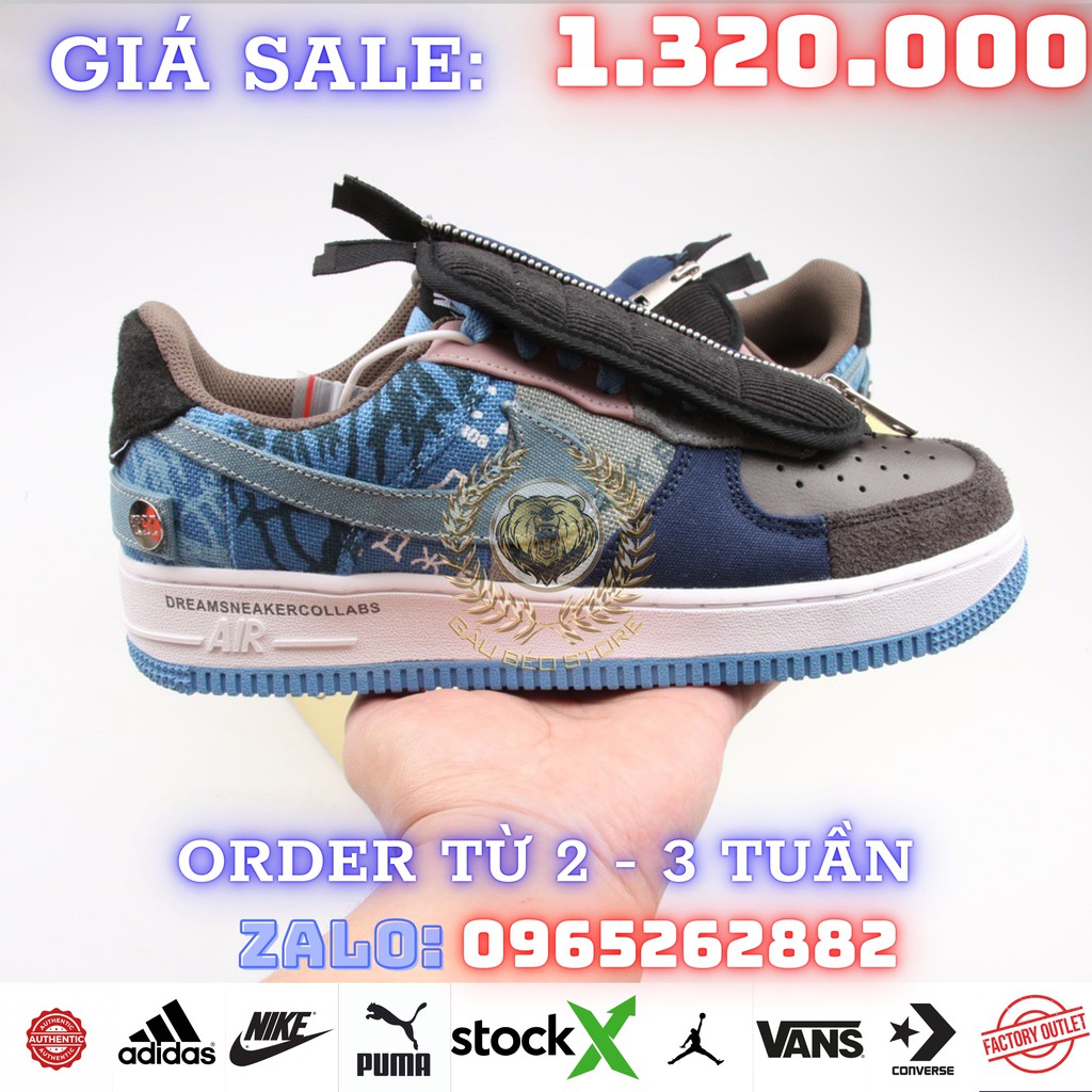ORDER + FREESHIP Giày Outlet Store Sneaker _Travis Scott X Nike Air Force 1 Low Zipper"Astroworld Black" MSP: ➡️ gaube