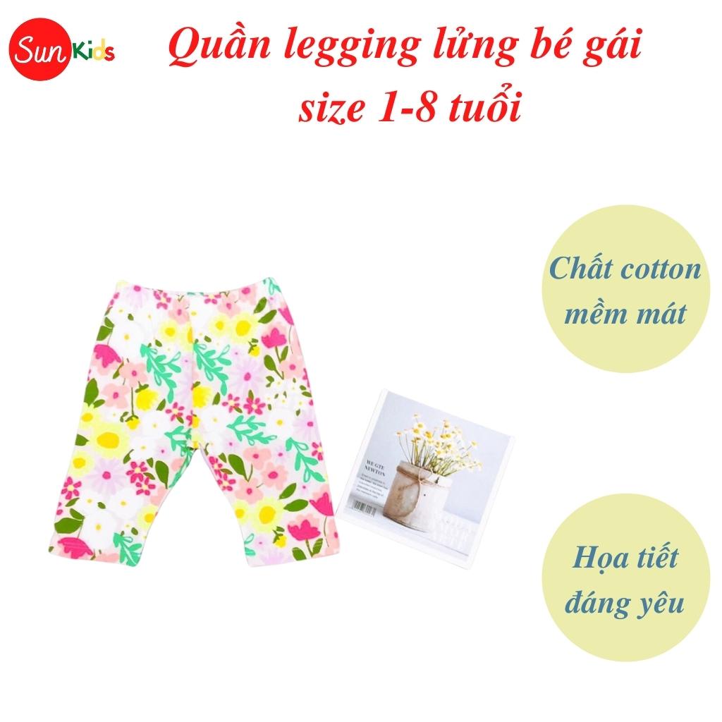 Quần legging bé gái, quần legging cho bé chất cotton mềm mát, size 1-8 tuổi - SUNKIDS