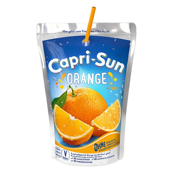{Combo 10 túi} Nước trái cây Capri Sun vị Cam 200ml - hàng nhập khẩu Đức chính hãng