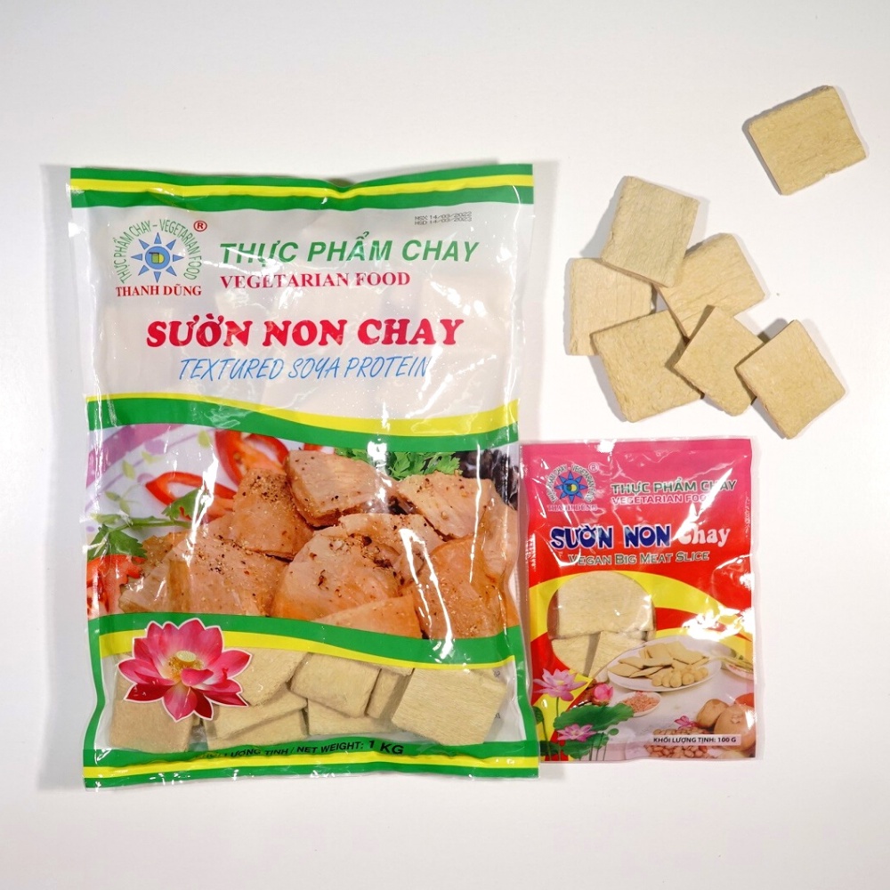 Đồ chay khô Sườn non chay thuần chay Thanh Dũng 100% tự nhiên,đồ chay giá rẻ, tốt cho sức khỏe CAO CẤP - 100g &amp; 1kg