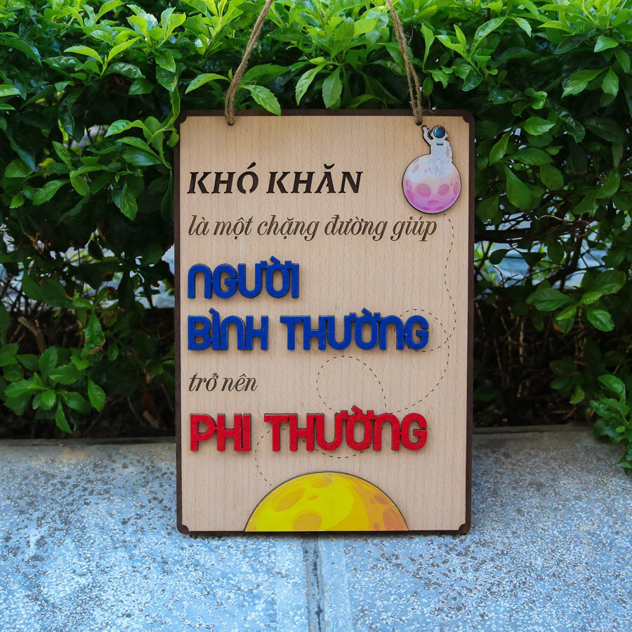 Trang trí Bảng gỗ tạo động lực - khẩu hiệu, slogan