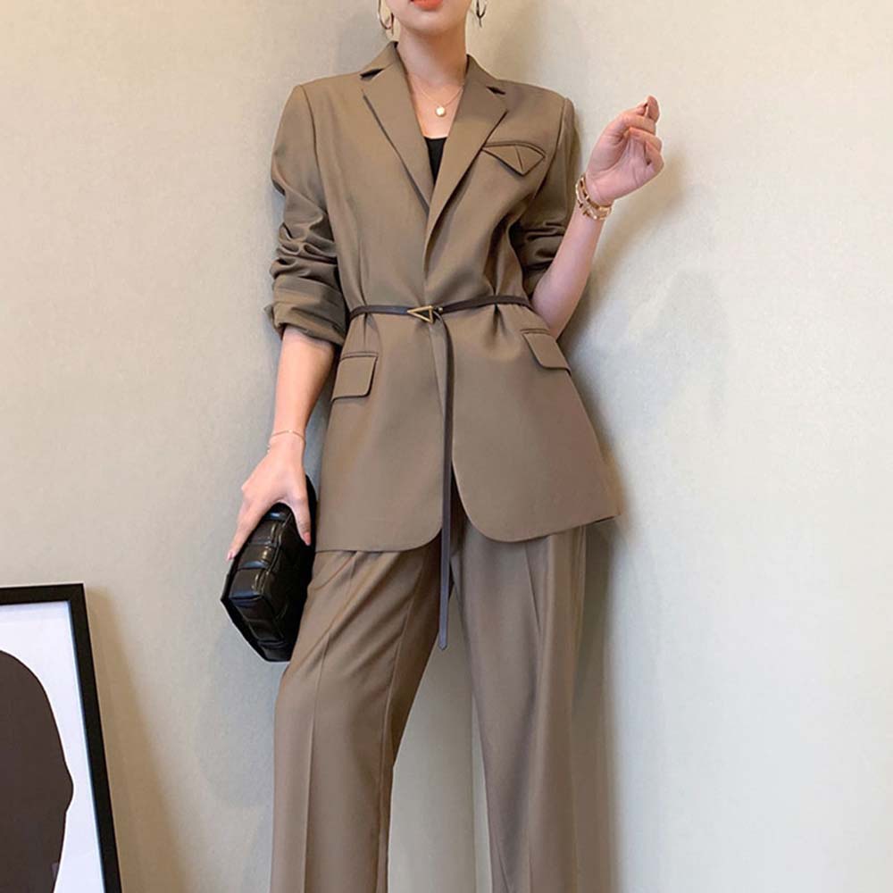 Thắt lưng da PU mỏng màu đen khóa tam giác vintage đơn giản cho nữ