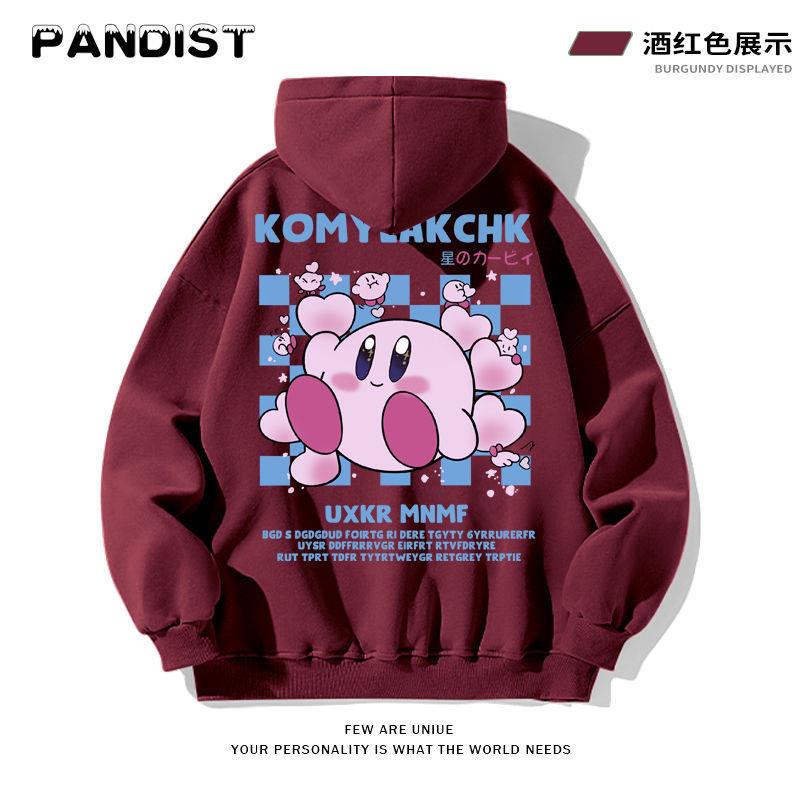 Áo Khoác Sweatshirt Màu Hồng In Họa Tiết Ngôi Sao Kirby Dễ Thương Xinh Xắn Cho Cặp Đôi