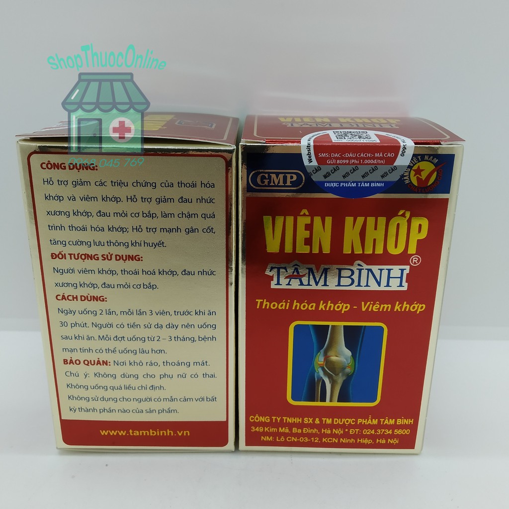 VIÊN KHỚP TÂM BÌNH lọ 60 viên