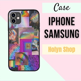 Ốp Màu Đen In Hình Color Rainbow Bảy Sắc Cầu Vồng Hot Trend Cao Cấp mcm cho IPHONE SAMSUNG PAP20210186