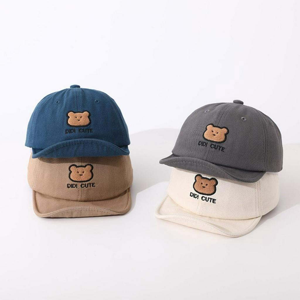 Mũ lưỡi trai Didi Cute cho bé họa tiết gấu, nón đội đầu điều chỉnh kích cỡ - Monnie Kids