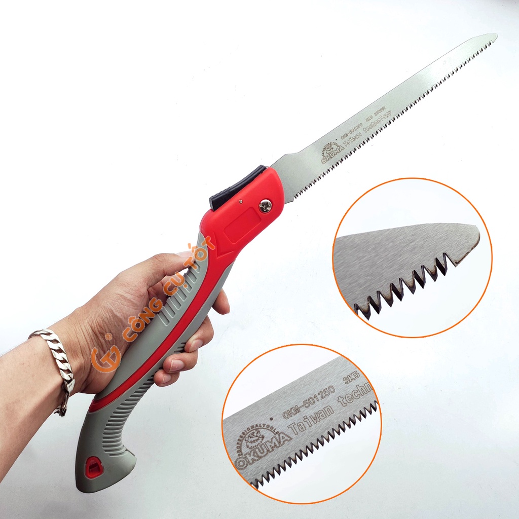 Cưa cành cán xếp 250mm lưỡi thép SK5 OKUMA OKM-501250