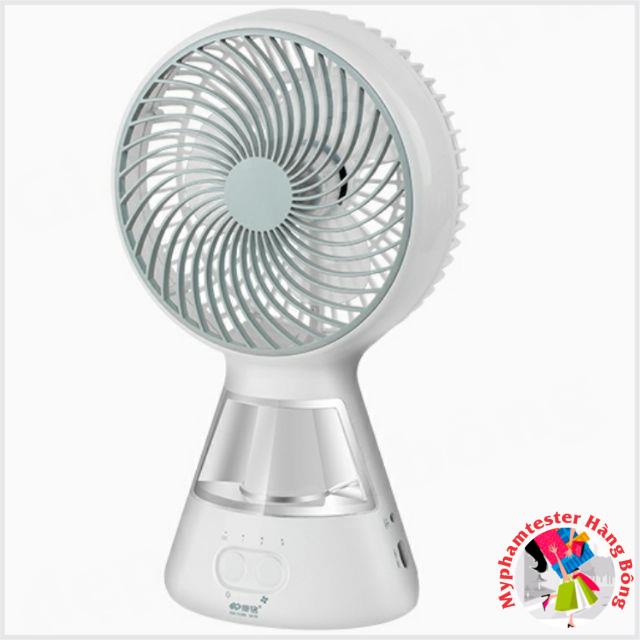 Quạt sạc 3 tốc độ gió kèm đèn mã 0296 hàng đẹp
