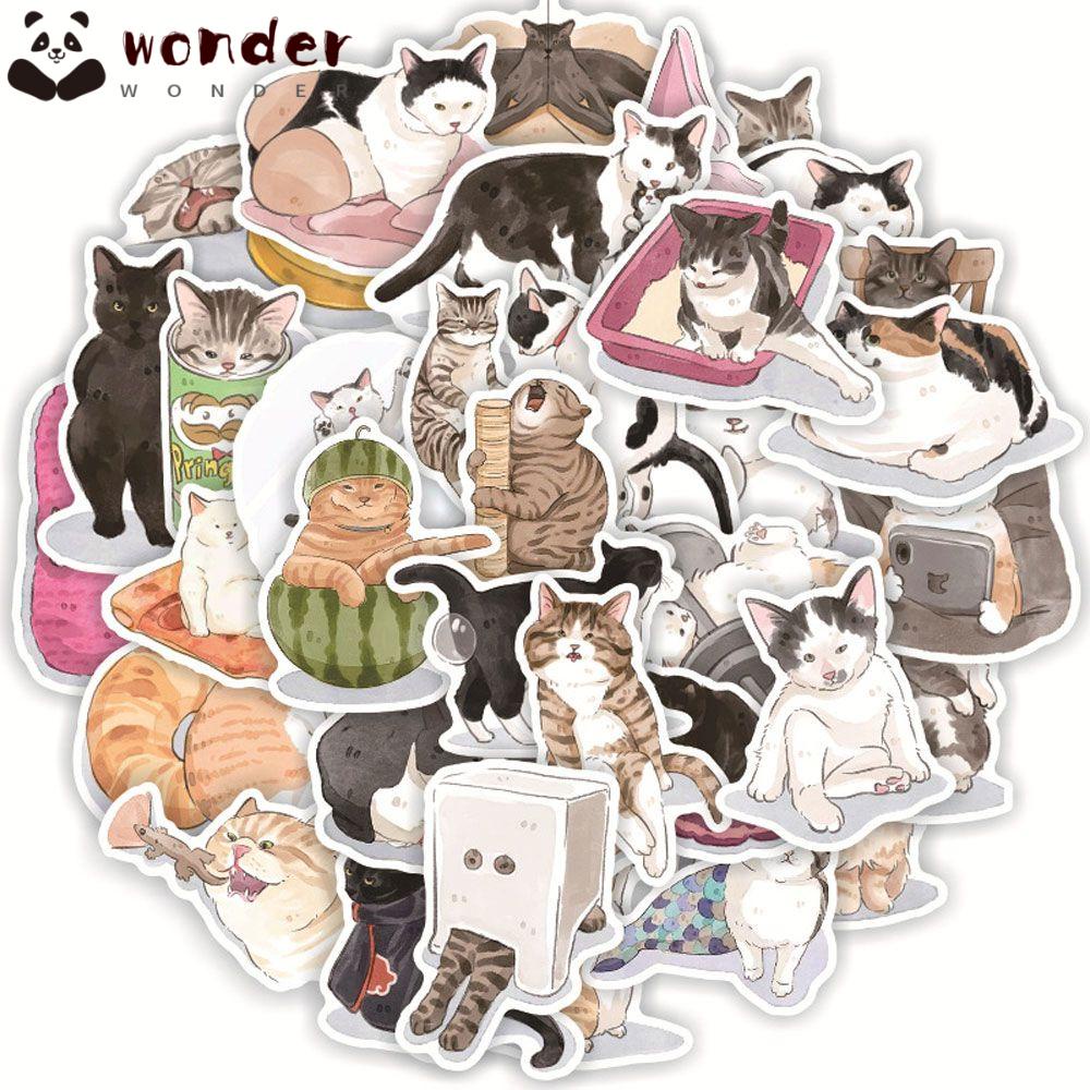 Sticker dán tường chống thấm nước họa tiết mèo dễ thương bắt mắt