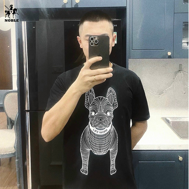 [Freeship] Áo thun nam nữ style Unisex form rộng in hình con chó 3D màu trắng đen mẫu mới chất vải thun mịn Miamo TP076