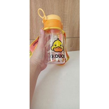 Bình nước cho bé đi học, bình vịt cao cấp, đáng yêu  G Duck, nhựa tritan an toàn, có dây đeo và ống hút, dung tích 400ml