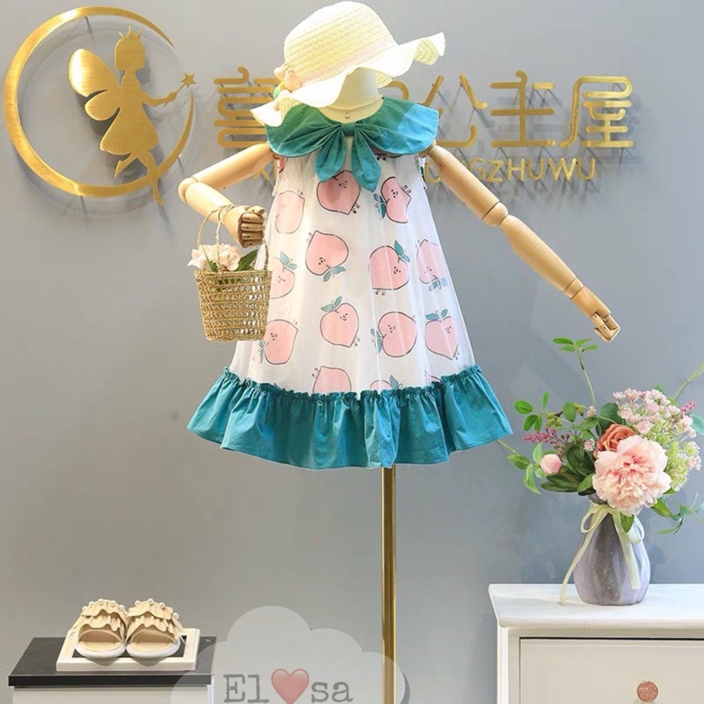 Váy bé gái quả đào nơ cổ đuôi cá XHN1030