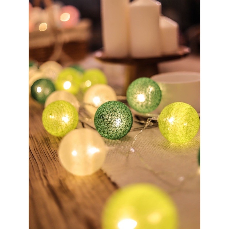 Bộ 20 banh vải gắn dây đèn LED thiết kế độc đáo cho dịp giáng sinh, trang trí nhà cửa siêu đẹp và tinh tế - hàng có sẵn