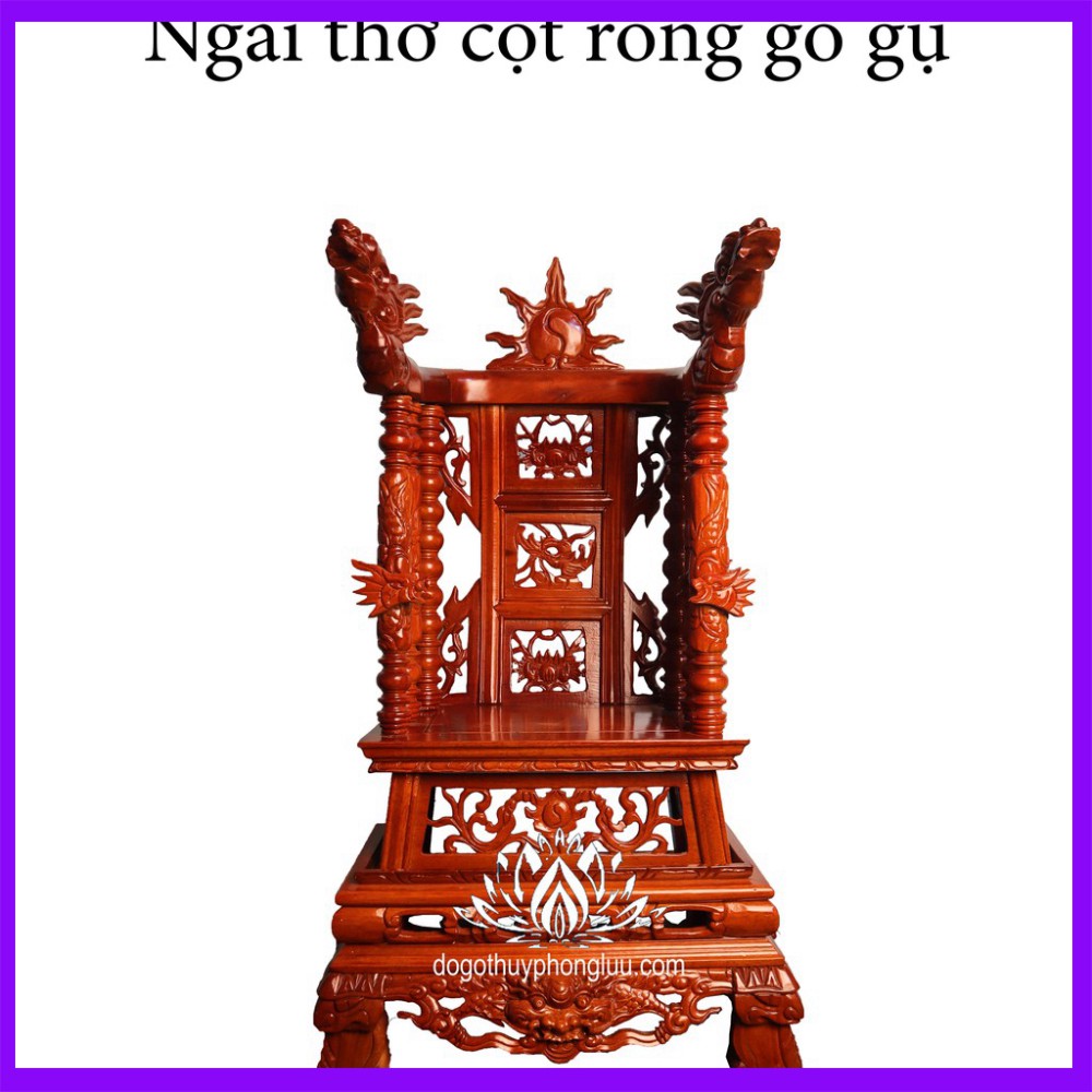 Ngai thờ cột gia tiên gỗ gụ trạm rồng cao cấp
