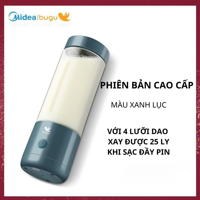 [PHIÊN BẢN MỚI 2022] Máy Xay Sinh Tố Mini Cầm Tay Bugu 400ml Sạc USB, Máy  Ép Trái Cây Mini 4 Lưỡi, Phiên Bản Nâng Cấp