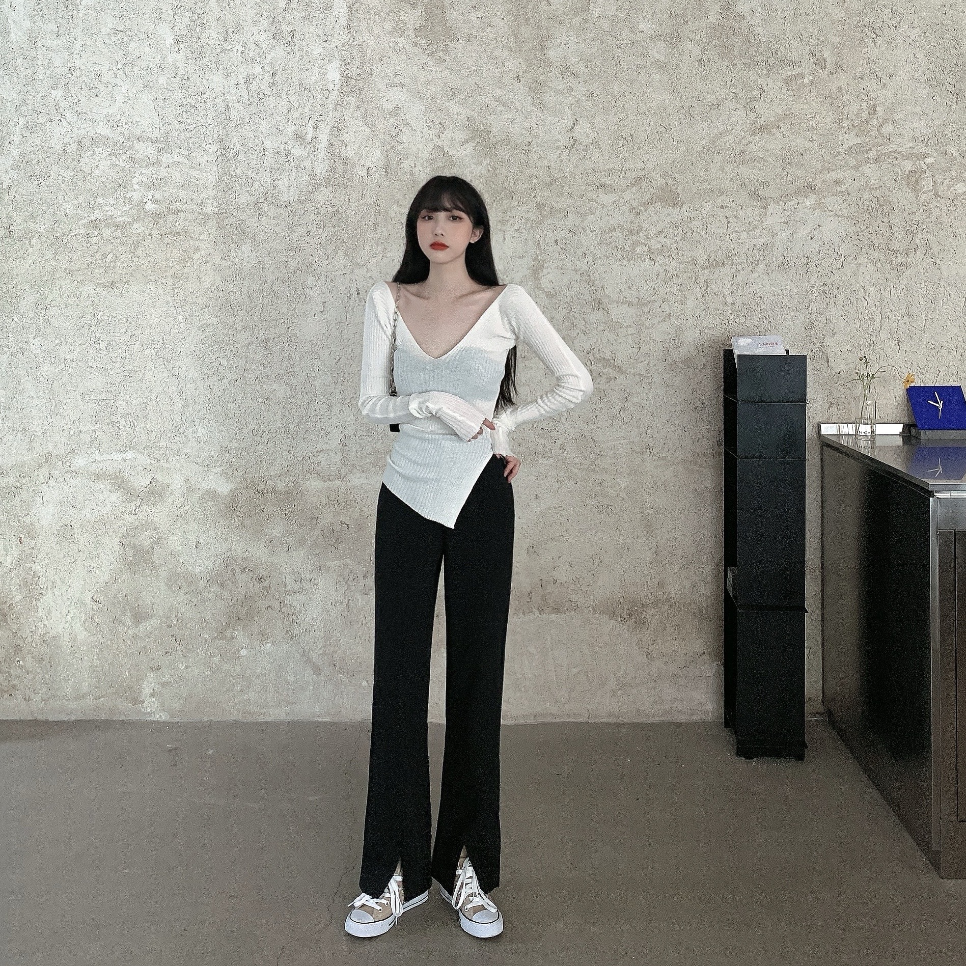 Quần Tây Lưng Cao Ống Rộng Phong Cách Hàn Quốc Thời Trang Cho Nữ | BigBuy360 - bigbuy360.vn