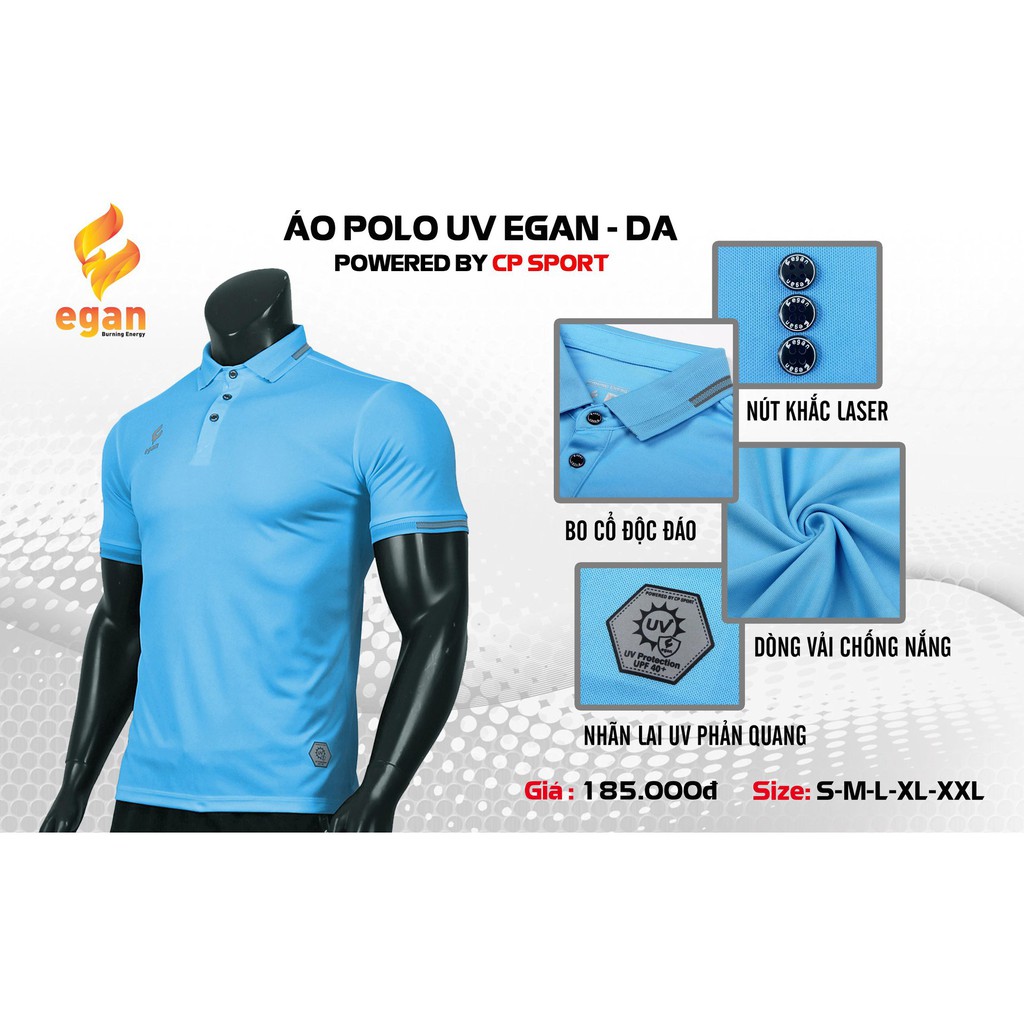 Áo Polo UV Egan - Màu Xanh Da - ViKi Sport