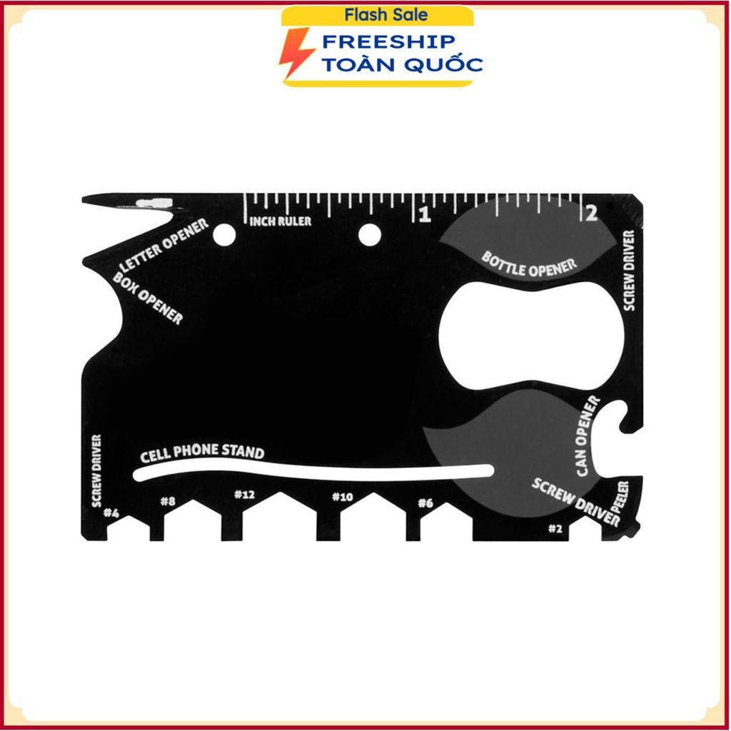 Miếng Thép Kĩ Thuật Kiểu Ninja 18 Chức Năng (Đen/Bạc)