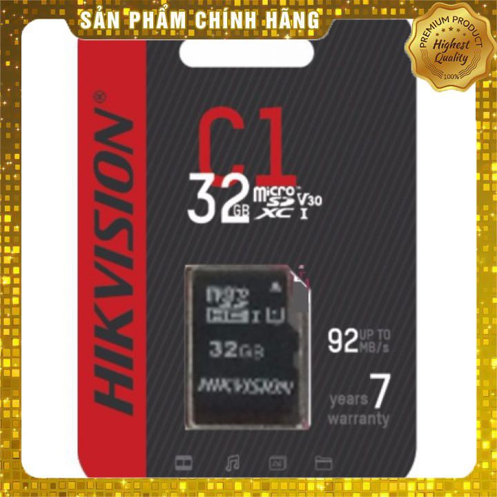 [HÀNG CHÍNH HÃNG] Thẻ nhớ - Micro SD 32G HIK Chính hãng Class 10 (BH 7N) | BigBuy360 - bigbuy360.vn