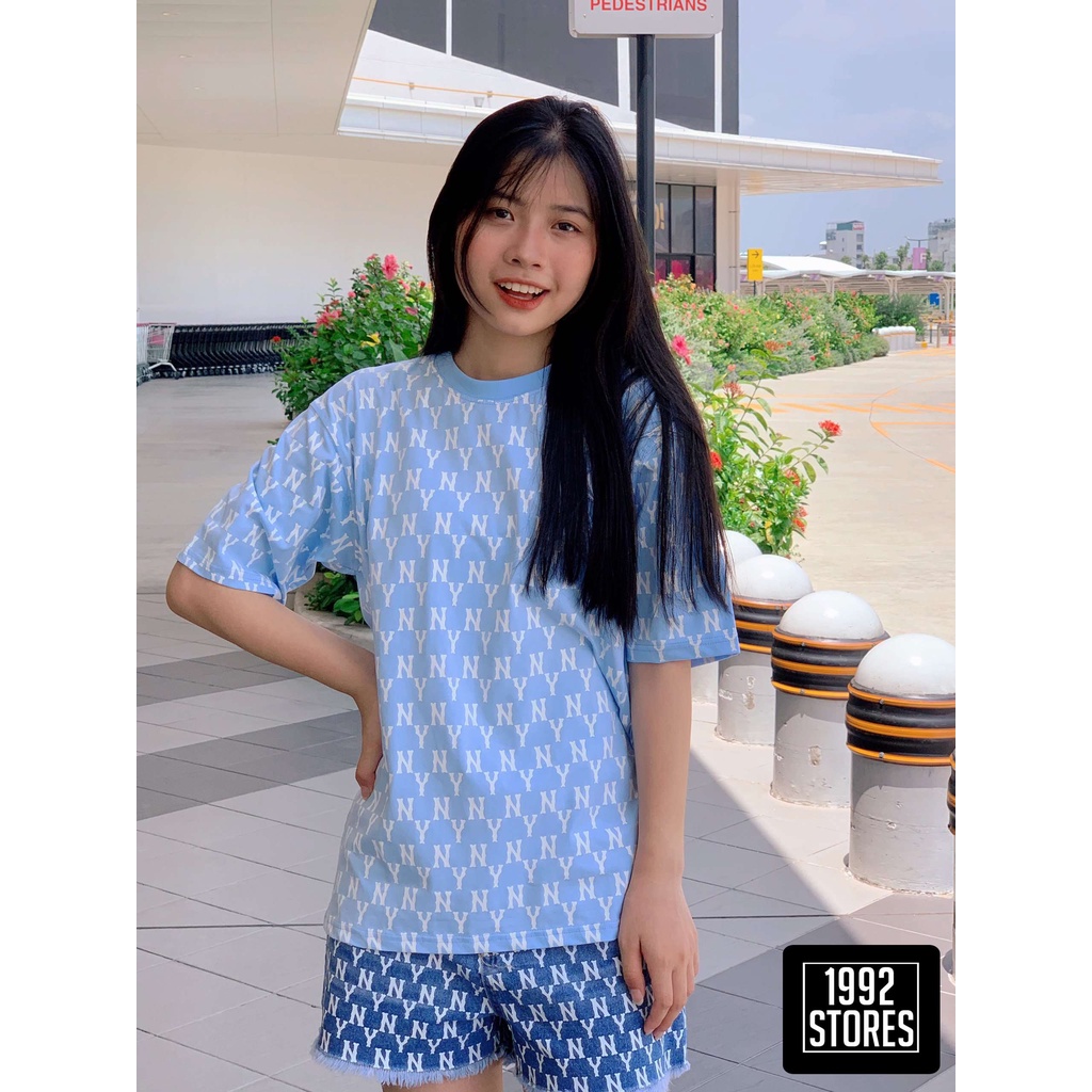 Áo Thun Ny Mlb Monogram Nam Nữ  - Hàng Xuất Dư Cambodia - Chất cotton dày dặn ko bao giờ xù lông