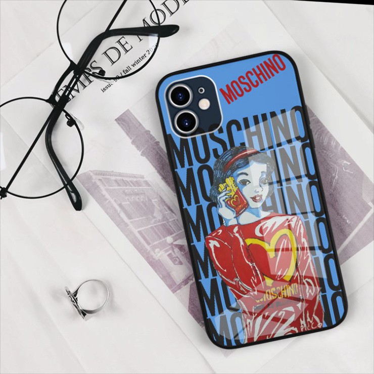 Ốp kính cường lực hình logo Moschino Đặc Biệt riêng mình Iphone OK-JC20210093