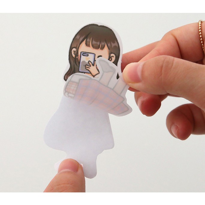 Bộ Sticker hình cô gái/ chàng trai cá tính dán trang trí sổ VPPTUEMINH, điện thoại nhiều mẫu
