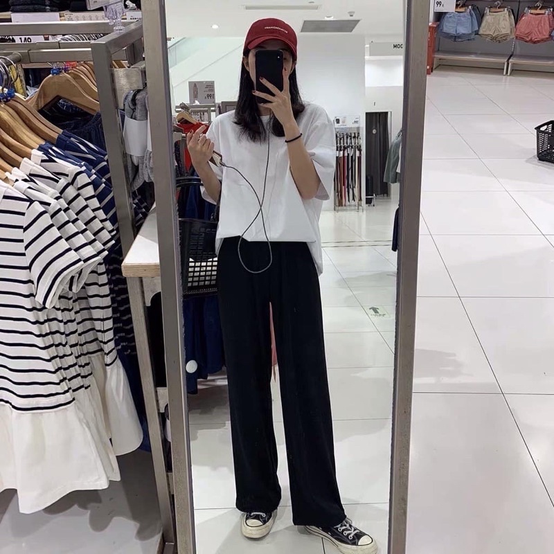 Quần Nữ Dáng Suông Chất Len Tăm Mềm Mại Cực Dễ Phối Đồ_Đi Học Đi Làm Đều Xinh