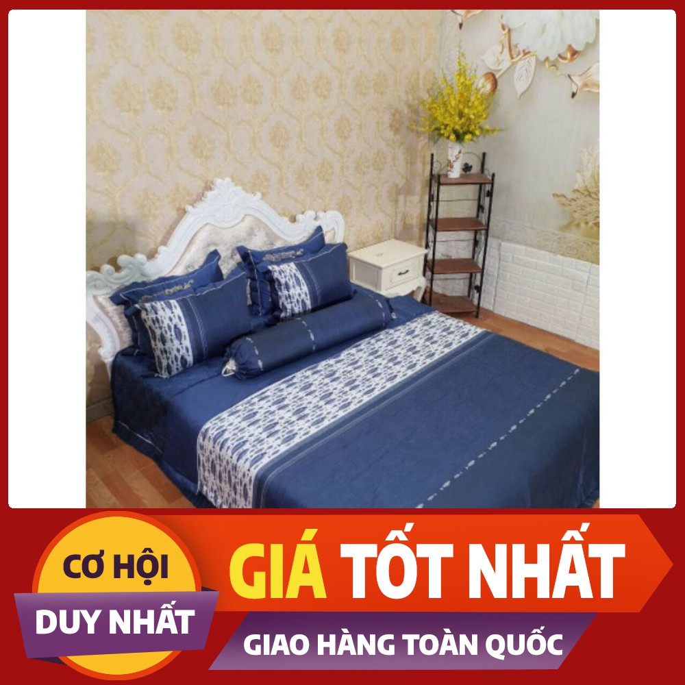 Bộ chăn ga phủ trần bông lụa 60s