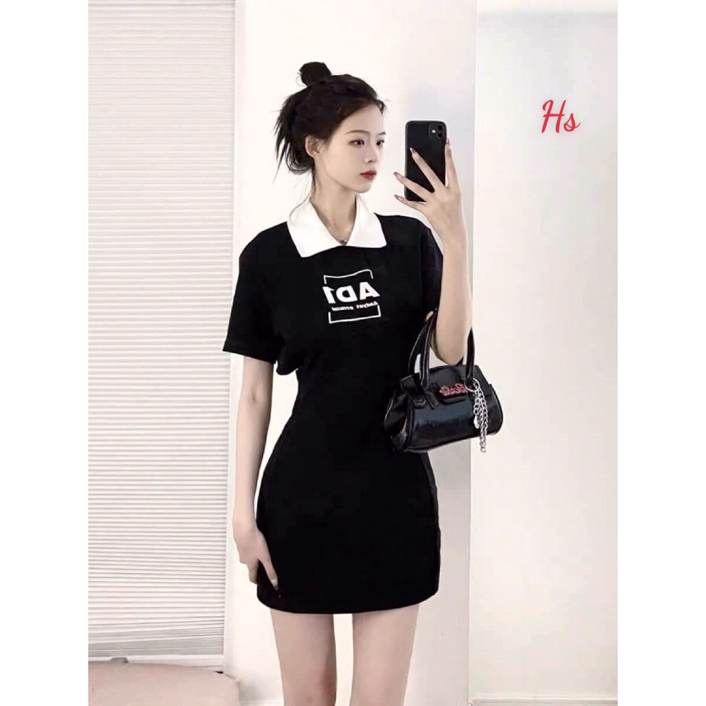 [ ẢNH THẬT + VIDEO ] Váy AD1 cổ trắng hở lưng