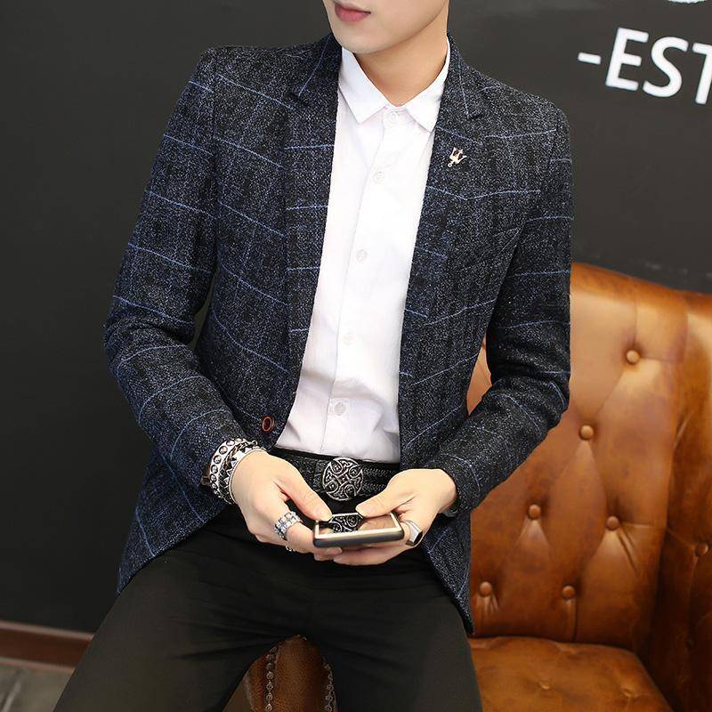 Áo Khoác blazer Vải Len Phong Cách Hàn Quốc Thời Trang Cho Nam